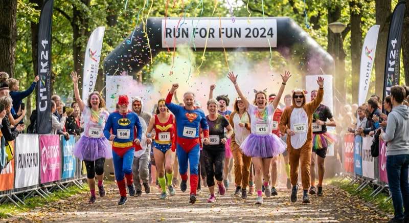 Runners competing in a fun run event