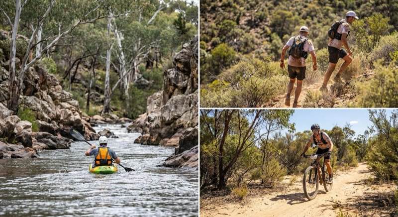 Runners competing in a multisport event